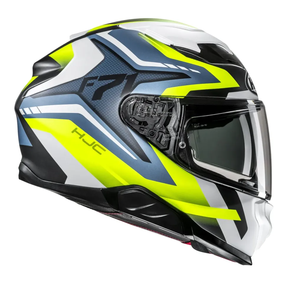 HJC Hjälm F71 Fes Vit/Fluo Gul/Blå MC3HSF