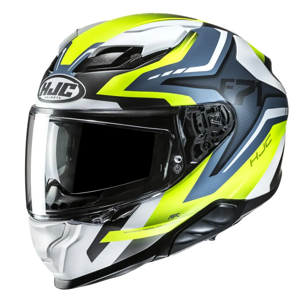 HJC Hjälm F71 Fes Vit/Fluo Gul/Blå MC3HSF