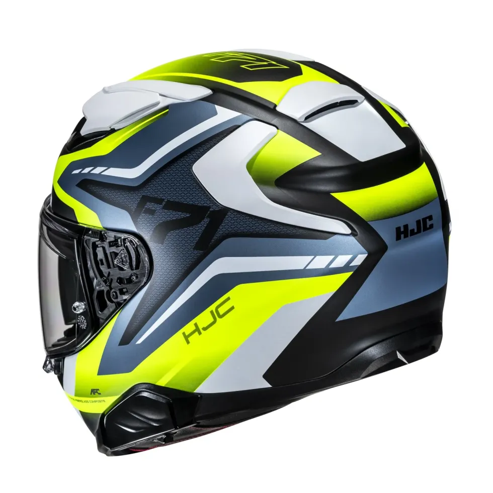 HJC Hjälm F71 Fes Vit/Fluo Gul/Blå MC3HSF