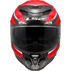Hjälm Ls2 Ff807 Dragon Carbon Trax Röd/Vit