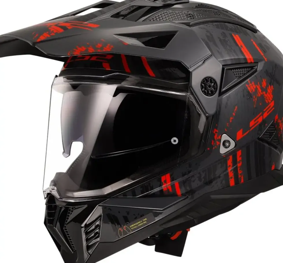Hjälm Ls2 Mx702 Pioneer Ii Crazy Svart/Röd